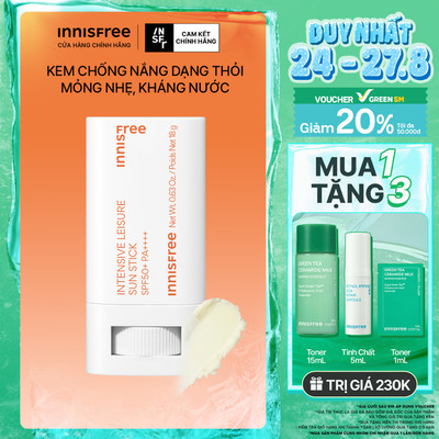 Kem chống nắng chuyên sâu dạng thỏi innisfree Intensive Leisure Sunscreen Stick SPF50+ PA++++ 18G