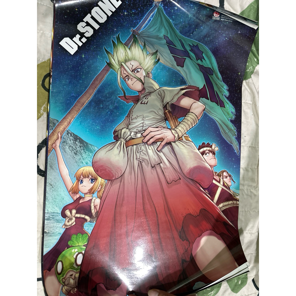 Phụ kiện manga - Poster Dr Stone lẻ tuỳ chọn, cuốn ống nc tránh df