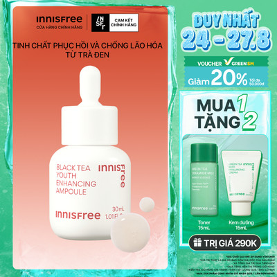 Tinh chất phục hồi da và chống lão hóa trà đen innisfree Black Tea Youth Ampoule 30 mL