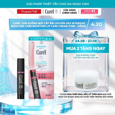 Son Dưỡng Môi Cấp Ẩm Chuyên Sâu Curel Intensive Moisture Care Moisture Lip Care Cream - Hồng 4.2g