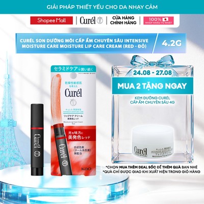 Son Dưỡng Môi Cấp Ẩm Chuyên Sâu Curel Intensive Moisture Care Moisture Lip Care Cream - Đỏ 4.2g