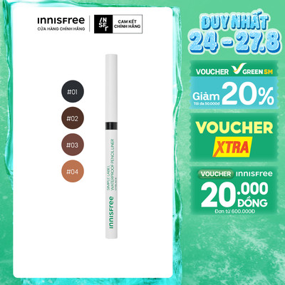 Chì kẻ mắt thuần chay chống nước innisfree Simple Label Waterproof Pencil Liner 0.1g