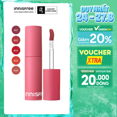 Son tint dạng lì siêu nhẹ môi innisfree Airy Matte Tint 3.8g (New 2023)