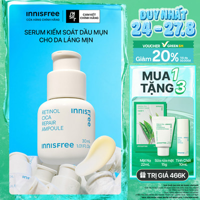 Serum kiểm soát dầu mụn cho da láng mịn INNISFREE Retinol Cica Repair Ampoule 30mL
