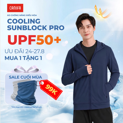 Áo khoác chống nắng nam CANIFA MEN co giãn thoáng mát mẫu mới nhất 2026 chống tia UV 8OT26S003
