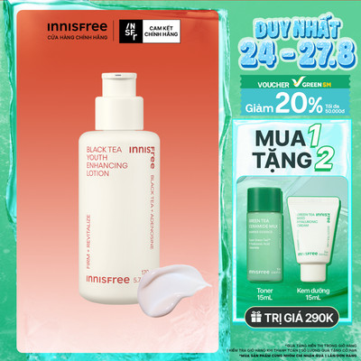 Sữa dưỡng ngăn ngừa lão hóa từ trà đen innisfree Black Tea Youth Enhancing Lotion 170ml