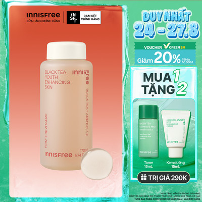 Nước cân bằng ngăn ngừa lão hóa từ trà đen innisfree Black Tea Enhancing Skin 170 mL