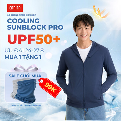 Áo khoác chống nắng nam CANIFA có mũ chống tia UV bản mới 2026 8OT26S003