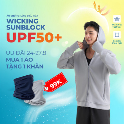Áo khoác chống nắng nam CANIFA Anti UV – Wicking 8OT26S004