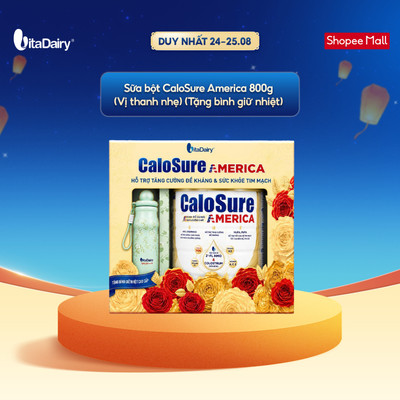 [TẶNG KÈM BÌNH GIỮ NHIỆT] Sữa bột CaloSure America 800g (Vị thanh nhẹ) - Số lượng có giới hạn