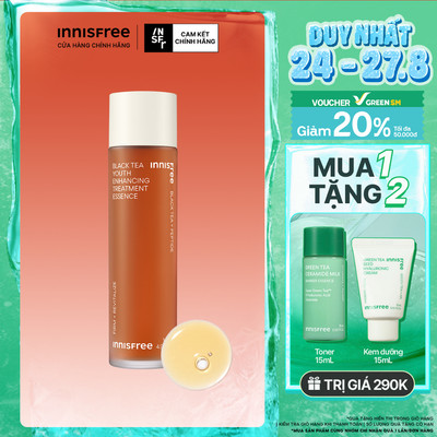 Nước dưỡng ngăn ngừa lão hóa từ trà đen innisfree Black tea Treatment Essence 145 mL (New 2023)