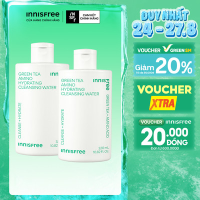 [SVIP] Bộ 2 Nước tẩy trang dưỡng ẩm Innisfree Green Tea Amino Cleansing Water 320ml+320ml