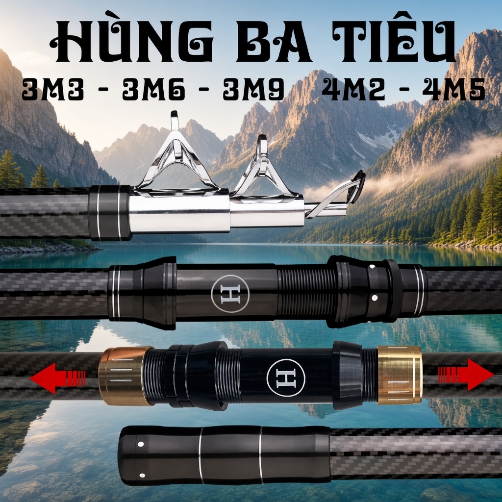 Cần Câu 3 Tiêu Chuyên Dụng Hùng Ba TiêuĐộ Cứng 90H Cần Vụt 3 Tiêu Câu 3 Tiêu [Hùng Ba Tiêu]
