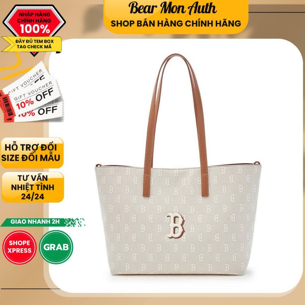 Túi Tote ML Bê Classic Monogram Jacquard Shopper Bag Boston Red Sox 3AORM015N-43BGL