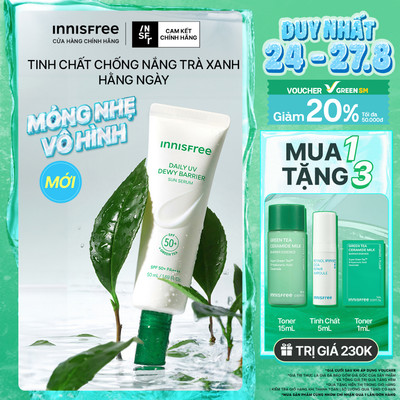 Tinh chất chống nắng Daily UV Dewy Barrier SPF 50+ PA++++ INNISFREE Daily UV Dewy Barrier