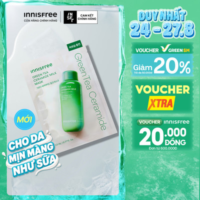 Mặt nạ trà xanh dạng sữa dưỡng ẩm chuẩn Hàn INNISFREE Green Tea Ceramide Milk K-Hydration Mask