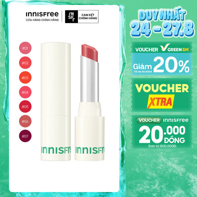 Son Bóng Dạng Thỏi INNISFREE Dewy Glowy Lipsticks 3.5G