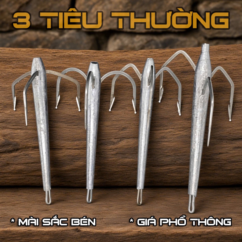 Lưỡi Câu 3 Tiêu Hàng Thường Mài Đẹp Đã Tôi Và Mài Siêu Bén Đủ Dáng Đủ Kích Cỡ Fishing Hùng Ba Tiêu 3