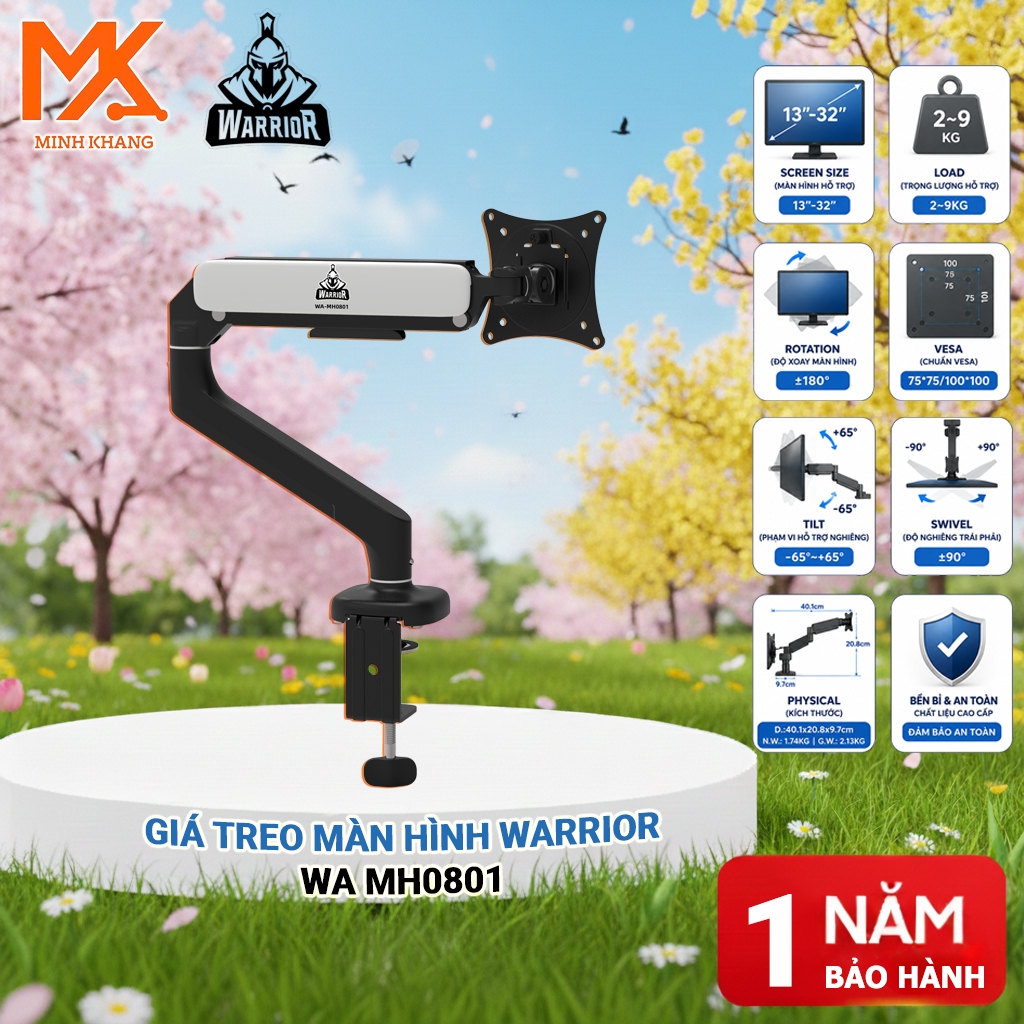 WARRIOR Arm Màn Hình 13-32 Inch WA-MH0801 WA-MH0802 WA-MH0803 WA-MH0811 Giá Treo Single Arm Double A