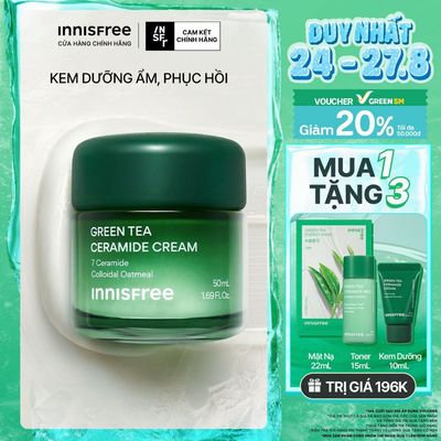 Kem dưỡng cấp ẩm, phục hồi INNISFREE Green Tea Ceramide Cream 50ML
