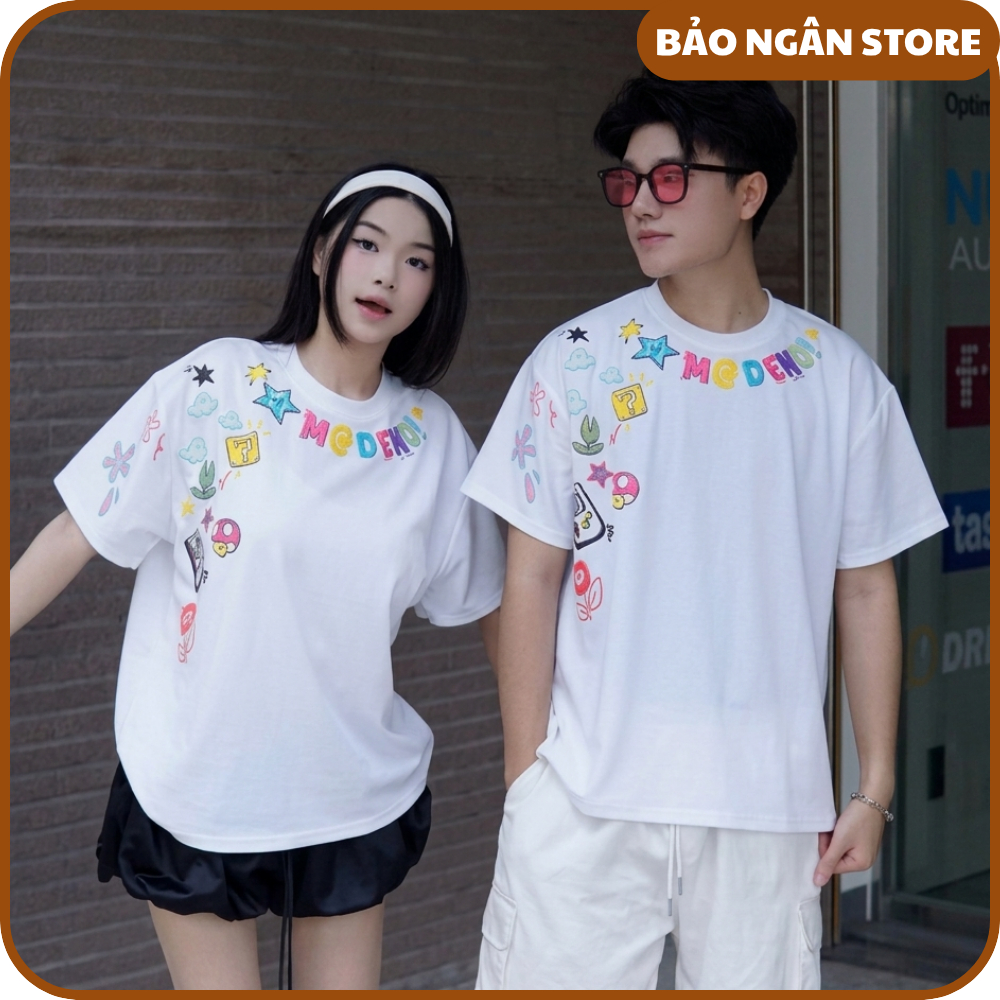 Áo thun unisex nam nữ M@DONE. Áo thun co giãn thoải mái mặc cặp mặc đôi phong cachs thể thao trẻ tru