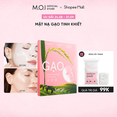Mặt Nạ Gạo MOI Tinh Khiết Sáng Da - Hydrogel Rice Mask (3 Miếng - 32g x 3)