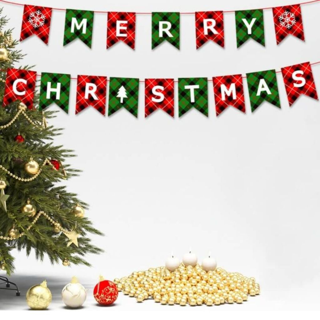 dây chữ merrychristmas treo trang trí dịp noel quán cafe