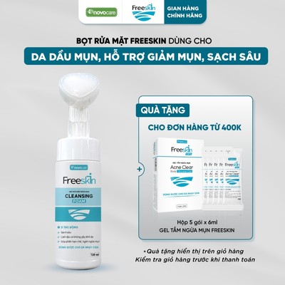 Bọt rửa mặt cho da dầu mụn Freeskin - Novocare - Làm sạch sâu, hỗ trợ giảm mụn và bã nhờn, không gây khô căng da 120ml