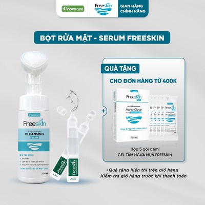 Combo Bọt rửa mặt ngừa mụn 120ml & Serum Collagen 20 ống BFS x 2.5ml Novocare - Freeskin