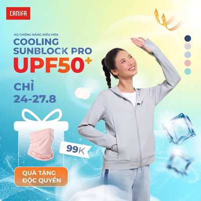 Áo chống nắng nữ CANIFA mát lạnh thoáng khí chống 98% UV bản cải tiến 2026 6OT26S002