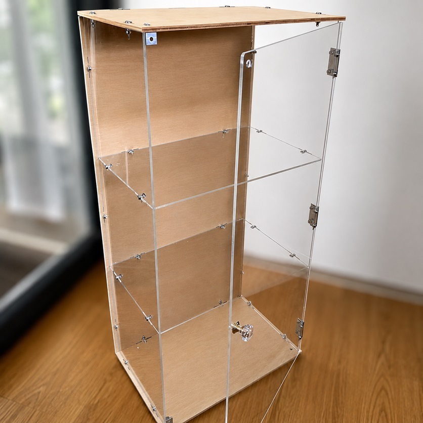 Tủ Trưng Bày Nhiều Tầng Mica Trong Suốt và Gỗ Plywood Chống Ẩm cỡ lớn