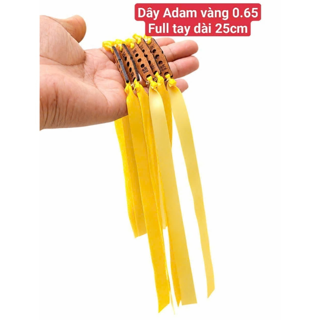 01 ADAM Full tay-com bo 5 dây 10 dây adam vàng full tay dài 25cm dây kháng lực cột da nâu chữ tàu
