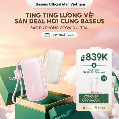 [CHUẨN CHỨNG NHẬN CCC] Sạc Dự Phòng Baseus EnerFill FC21 Qpow3 Ultra/FC11 &10000mAh/20000mAh 22.5W - Sạc Nhanh Kèm Cáp