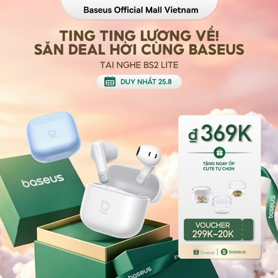 [Giá Sinh Viên - Chọn Là Mê!] Tai Nghe Baseus Bass BS2 Lite Bluetooth 6.0 &2 Mic AI Call Rõ, Nghe Nhạc, Tập Luyện Cực Đã