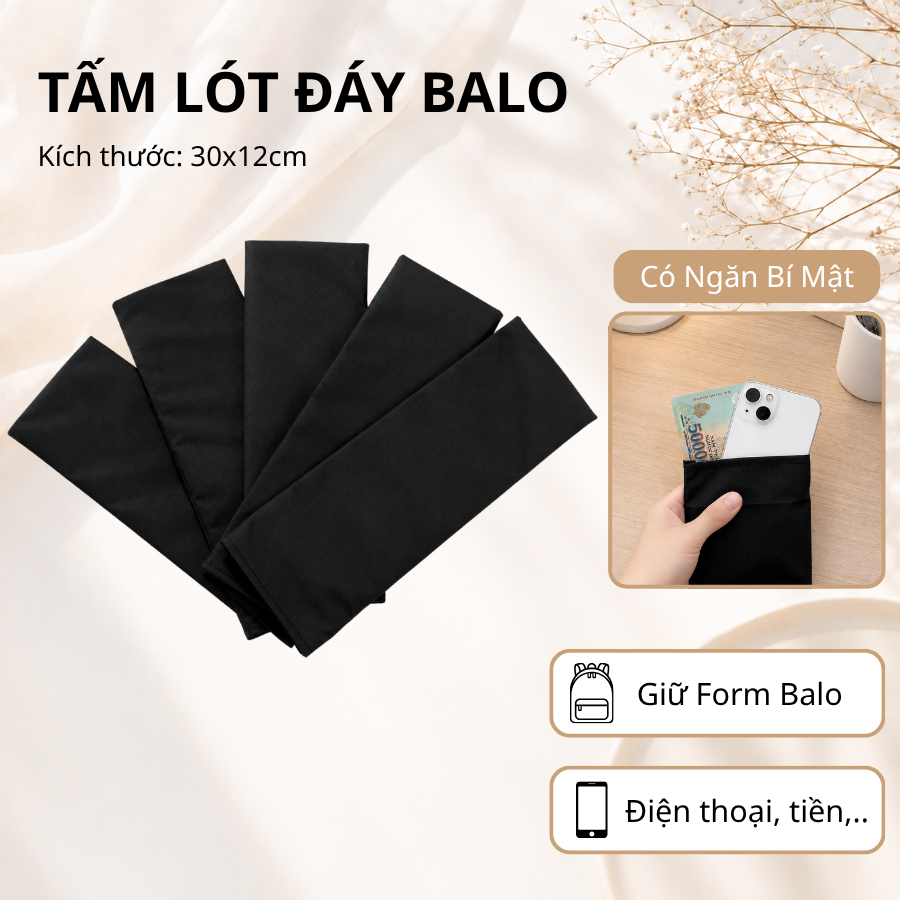 [NHỰA CỨNG] Miếng Lót Đáy Balo 30x12cm – Chống Lún, Giữ Form Balo, Bảo Vệ Đáy Balo