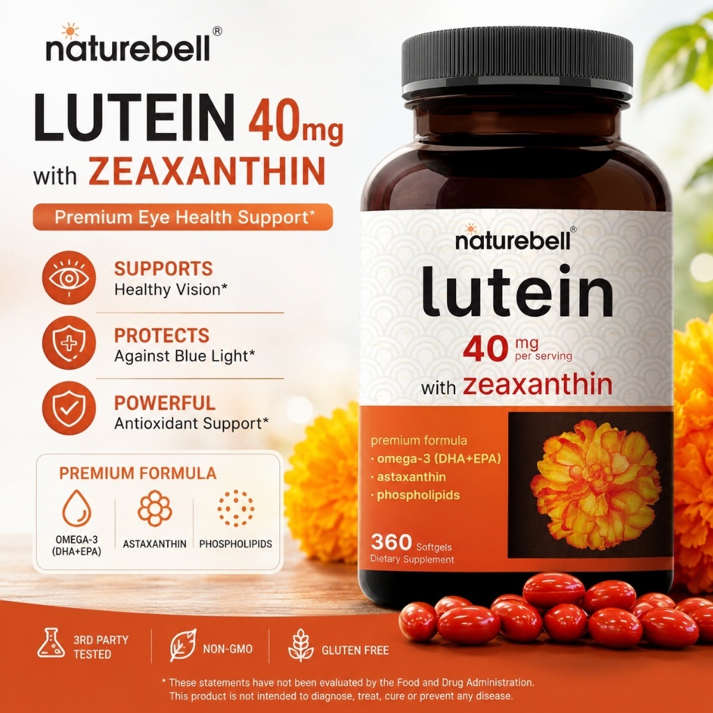 【Nhập khẩu từ Mỹ】Viên Uống Naturebell Lutein 40mg with Zeaxanthin 360 Viên