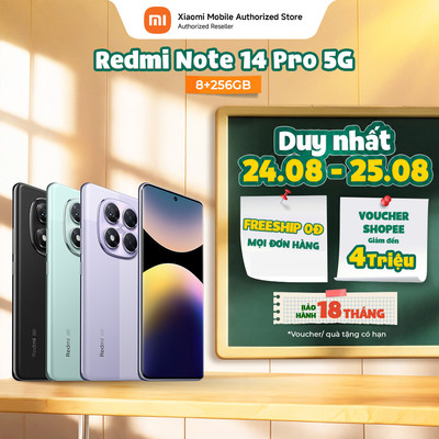 [Livestream] Điện thoại Redmi Note 14 Pro 5G (8+256GB) | Màn 6.67" | MediaTek Dimensity 7300-Ultra | Camera 200MP AI
