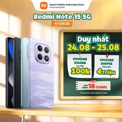 Điện thoại Redmi Note 15 5G (6+128GB) | Màn hình 6,77" FHD+ | Snapdragon® 6 Gen 3 | Camera nét 108MP