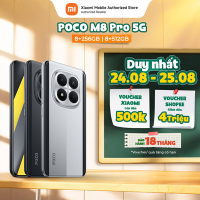 [Livestream] Điện thoại POCO M8 Pro 5G (8+256GB) | Màn AMOLED CrystalRes 1.5K | Snapdragon 7sGen4 | Camera 50MP