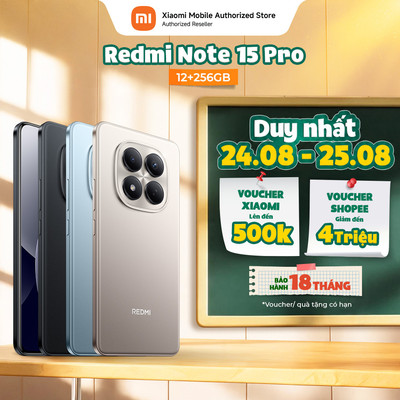 [Livestream] Điện thoại Redmi Note 15 Pro (12+256GB) | Màn 6,77" FHD+ bảo vệ mắt | MTK Helio G200-Ultra | Camera 200MP