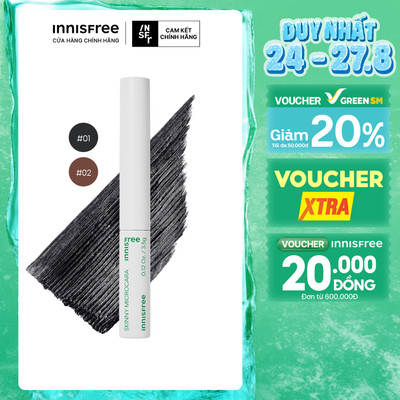 Mascara chải mi siêu mảnh innisfree Skinny Microcara 3.5g