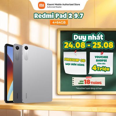 Máy tính bảng REDMI Pad 2 9.7 (4+64GB) | Màn hình 9.7" siêu nét | SD 6s 4G Gen 2 | Pin khủng 7600 mAh