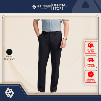 Quần âu kẻ nam Phan Nguyễn, chất liệu cao cấp, co giãn nhẹ, form regular fit, thoải mái QVL.956