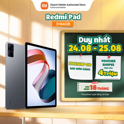 Máy tính bảng Redmi Pad (3+64GB) | Màn hình LCD IPS 10.61" 90Hz 2K | MediaTek Helio G99 | Pin 8000mAh