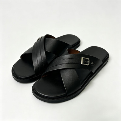 Dép Nam Quai Chéo Da Bò SUNPOLO YQC5MK Có Big size 44 45