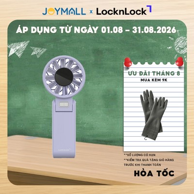 Quạt Cầm Tay LocknLock Siêu Mát 5 Tốc Độ & Gấp Gọn Linh Hoạt 180 độ ENF326PUP - Hàng Chính Hãng - JoyMall