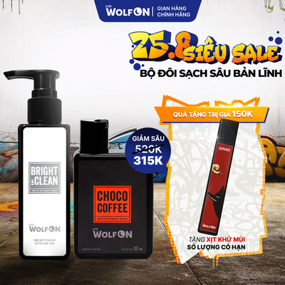 Combo Dung Dịch Vệ Sinh Bright & Clean 150ml - Dung Dịch Vệ Sinh Nam Giới 95ml LYD Wolf On