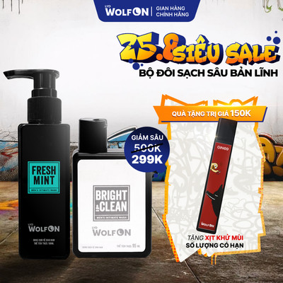 Combo Dung Dịch Vệ Sinh Fresh Mint 150ml - Dung Dịch Vệ Sinh Nam Giới 95ml LYD Wolf On