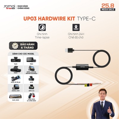 70mai Hardwire Kit UP03 Bộ kích hoạt chế độ trông xe cho camera 70mai