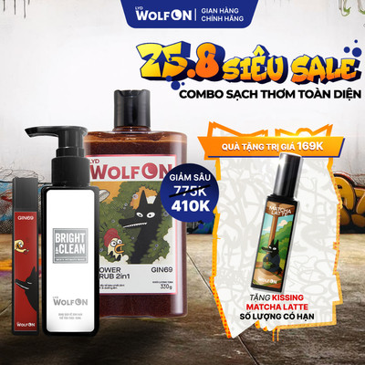 Combo Nam Tính Toàn Diện LYD Wolf On - Sữa tắm Gin 69, Dung Dịch Vệ Sinh Nam Giới 150ml, Xịt Khử Mùi